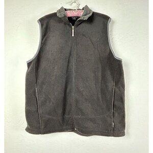 White Sierra Womens Large Gray Fleece Vest Full Zip Pockets Outdoor Lightweight